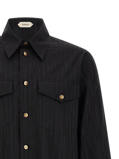 Versace Black Cotton Blouse