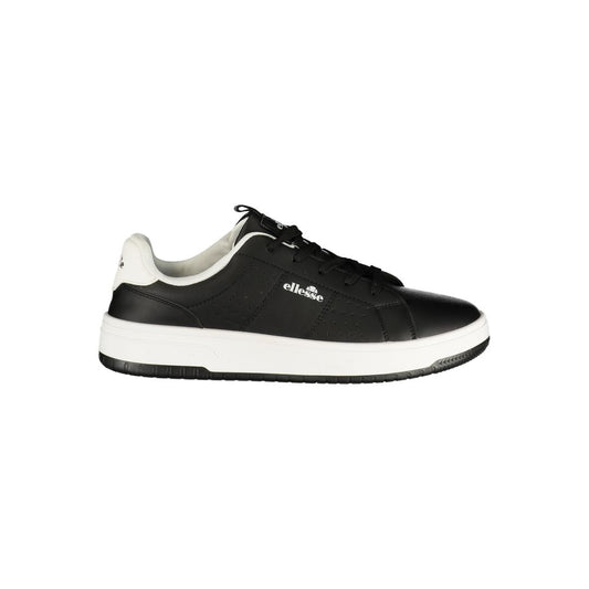 Athletic Sneakers by Ellesse for men in polyester & polyurethane black, white & print features an exquisite silhouette, showcasing the premium athletic style of the Men's Athletic Polyester & Polyurethane Sneakers with an exquisite finish.