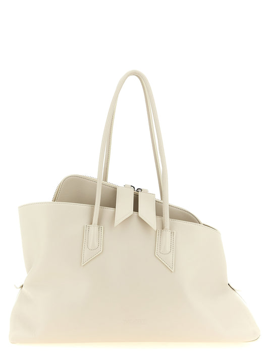 Medium Shoulder Bag by The Attico for women in calf leather ivory & white features a effortless chic silhouette with a secure , ample , and versatile shoulder-strap & handle for a effortless chic finish.