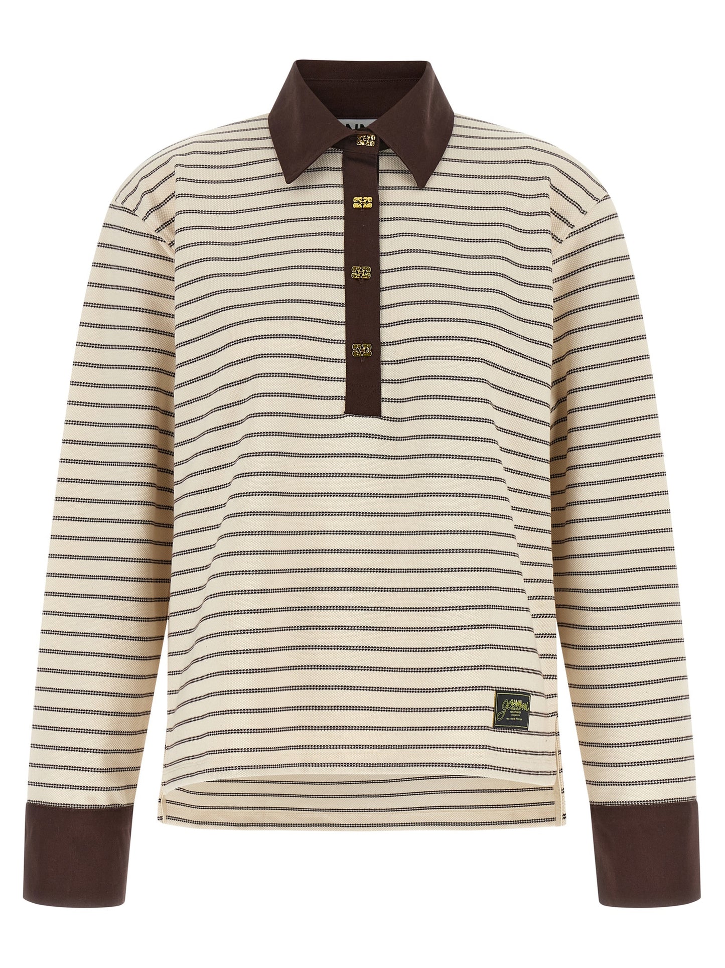 Ganni Brown Cotton Cardigan