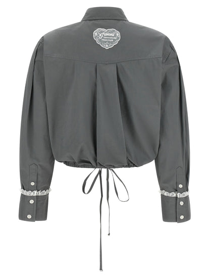 Ganni Gray Cotton Blouse