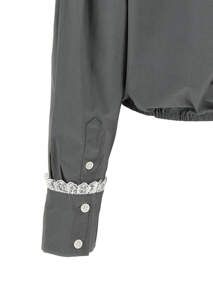 Ganni Gray Cotton Blouse
