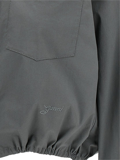Ganni Gray Cotton Blouse