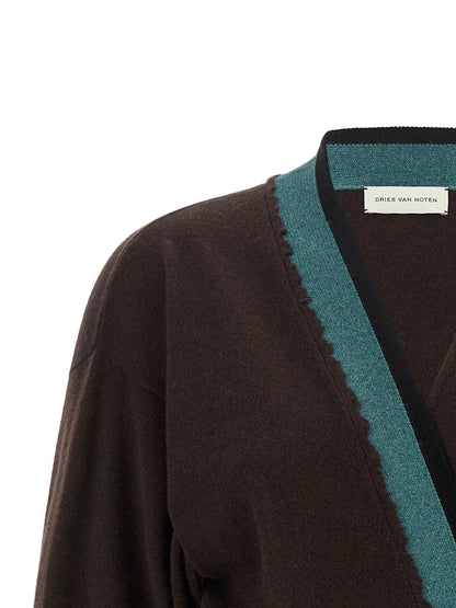 Dries Van Noten Brown Cashmere Cardigan