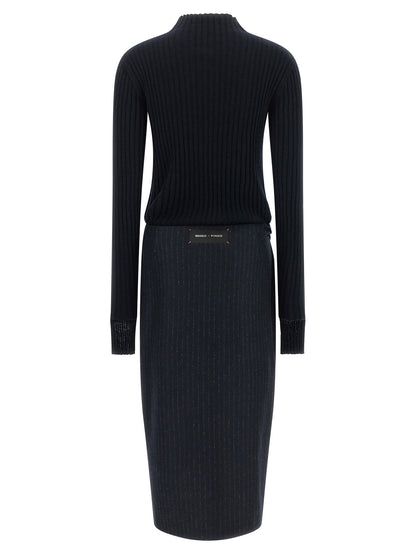 PINKO Blue Polyester Midi Dress