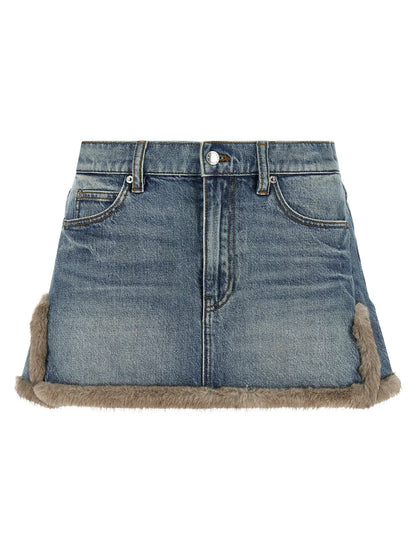 DENIM X ALEXANDER WANG Blue Cotton Long Skirt