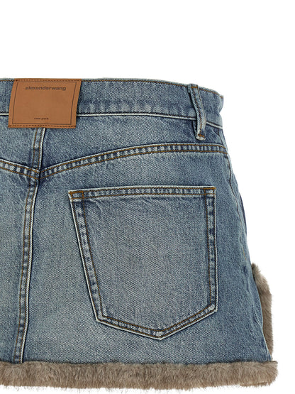 DENIM X ALEXANDER WANG Blue Cotton Long Skirt