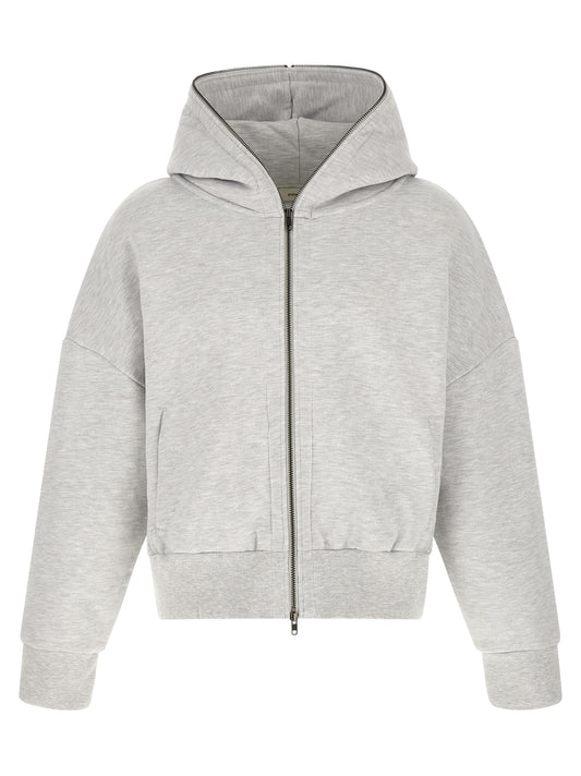 Sweatshirt Hoodie by Entire Studios for men in cotton gray & light-grey features a edgy silhouette, detailed with a edgy hooded neckline and for a refined finish.