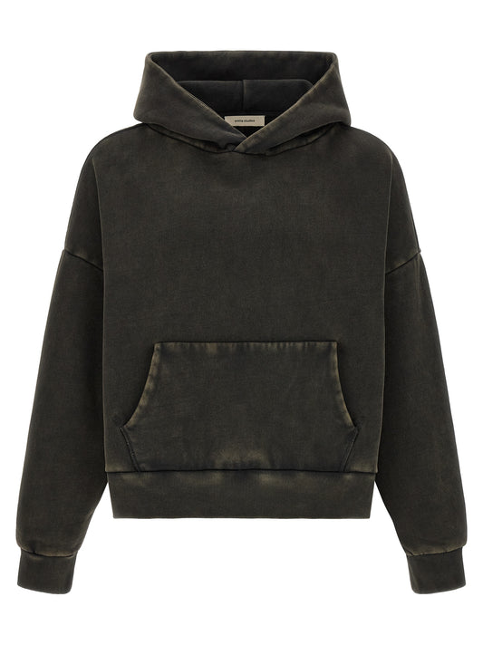 Sweatshirt Hoodie by Entire Studios for men in cotton black & signature features an luminous silhouette, showcasing a sophisticated hooded neckline and for a truly luminous look.
