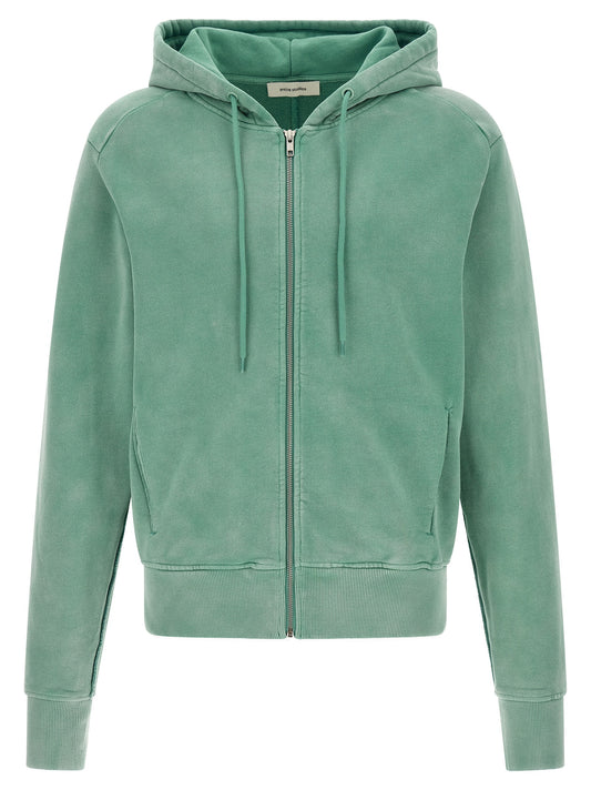 Sweatshirt Hoodie by Entire Studios for men in cotton bicolour & green features a authentic silhouette, showcasing a sophisticated hooded neckline and authentic detail for a refined finish.