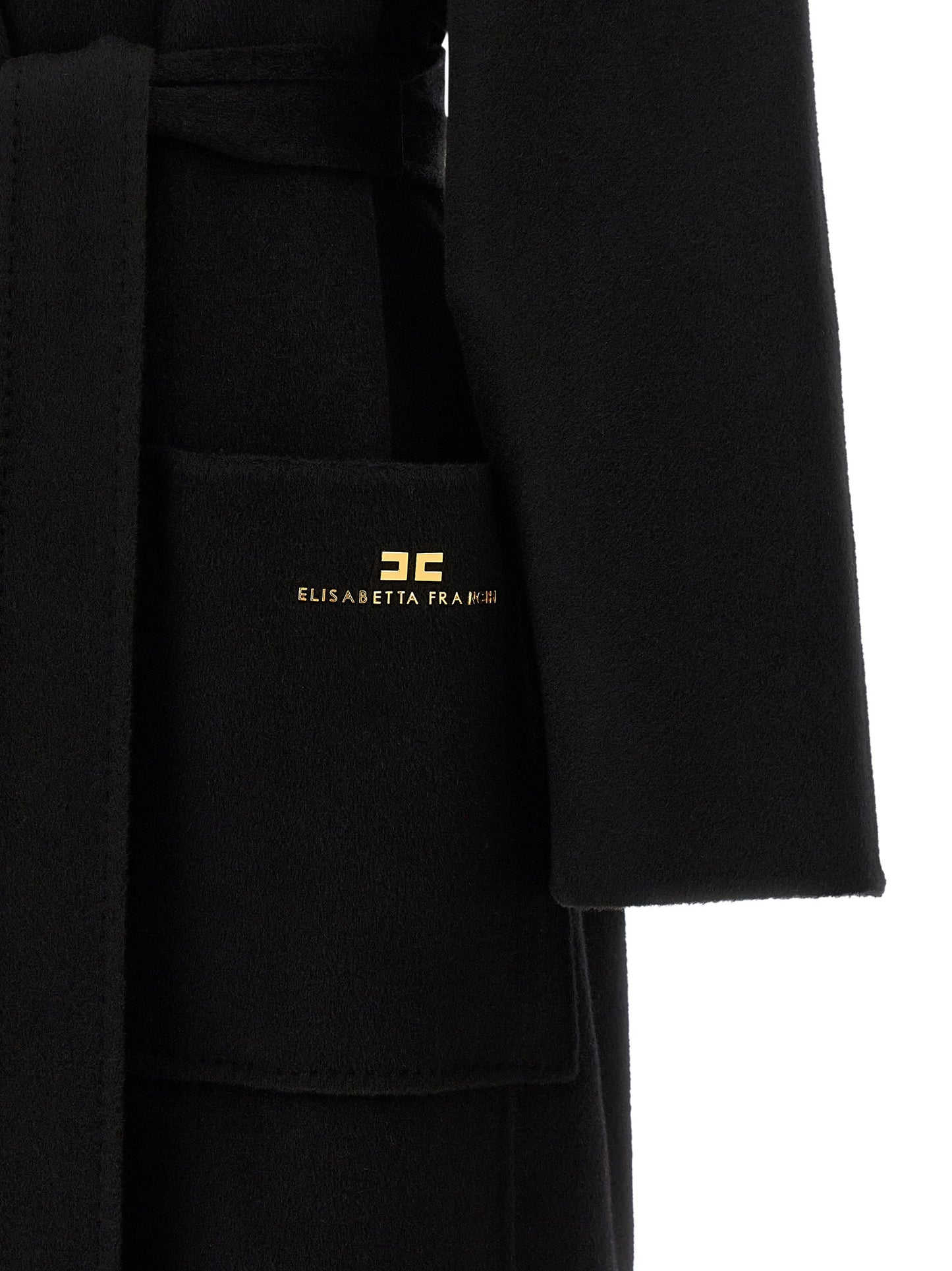 Elisabetta Franchi Black Wool Coat