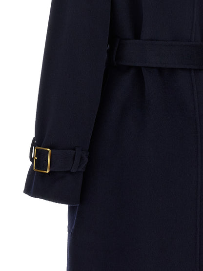 Elisabetta Franchi Blue Wool Coat