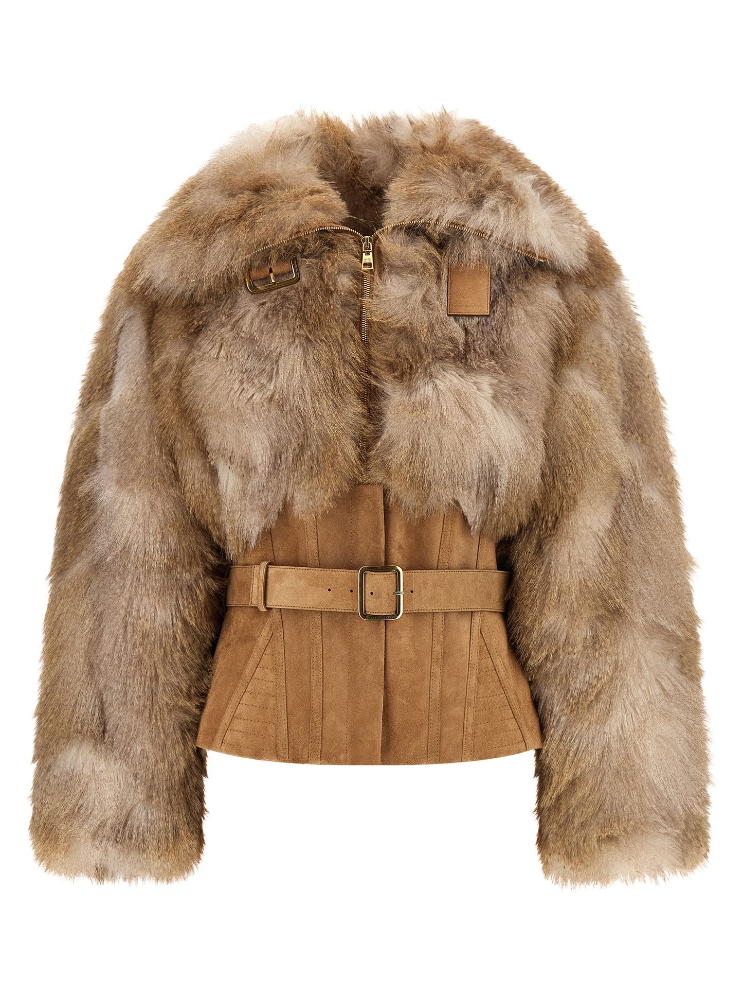 Elisabetta Franchi Brown Polyester Full-Length Jacket
