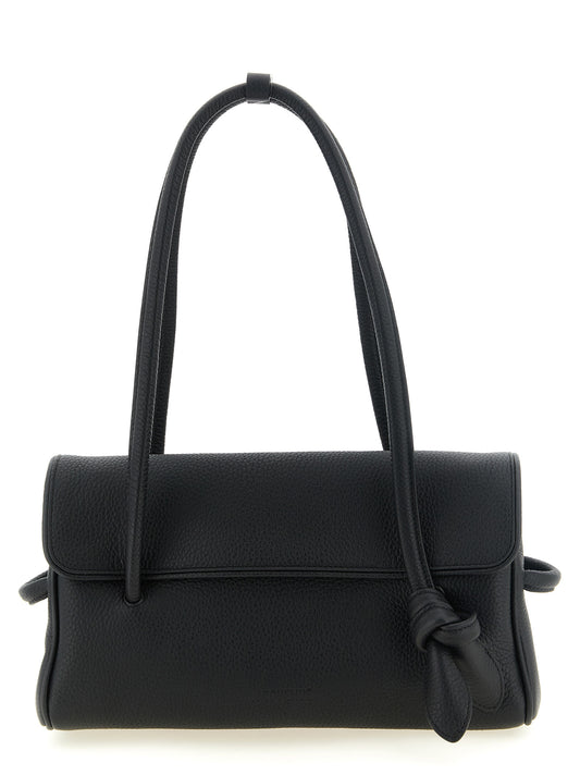 Shoulder Flap Pouch Handbag by Jacquemus for women in calfskin leather & cotton black features a exquisite silhouette, showcasing a secure flap, zipper & magnetic and exquisite with versatile shoulder-strap & handle for a exquisite finish.