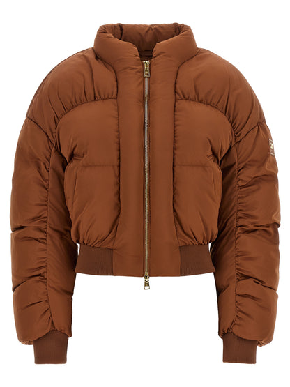 Elisabetta Franchi Brown Polyester Full-Length Jacket
