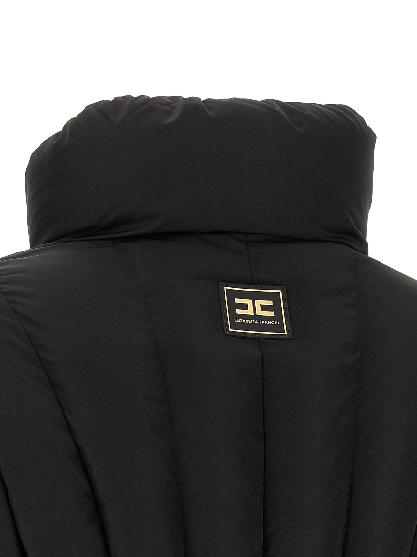 Elisabetta Franchi Black Polyester Full-Length Jacket