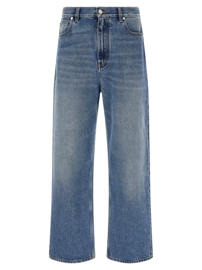 Fendi Blue Cotton Relaxed Fit Jeans