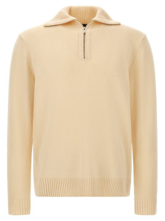 Cardigan by ZANONE for men in cashmere cream, silver & white showcases a captivating silhouette, artfully detailed with a captivating and high-neck neckline for a truly sophisticated captivating look.