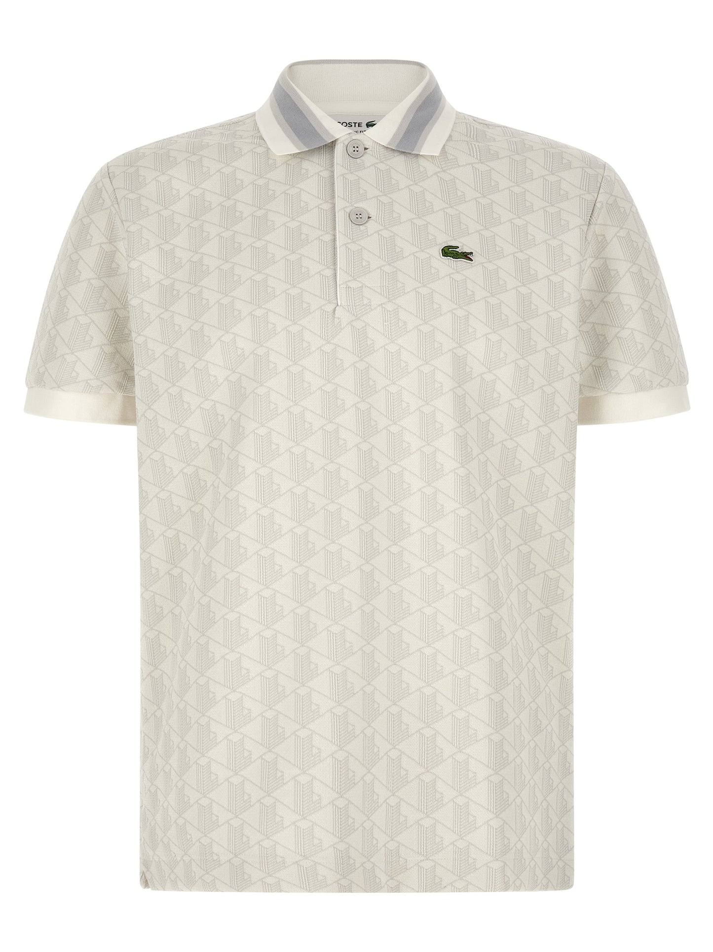 Lacoste White Polyester Polo Shirt