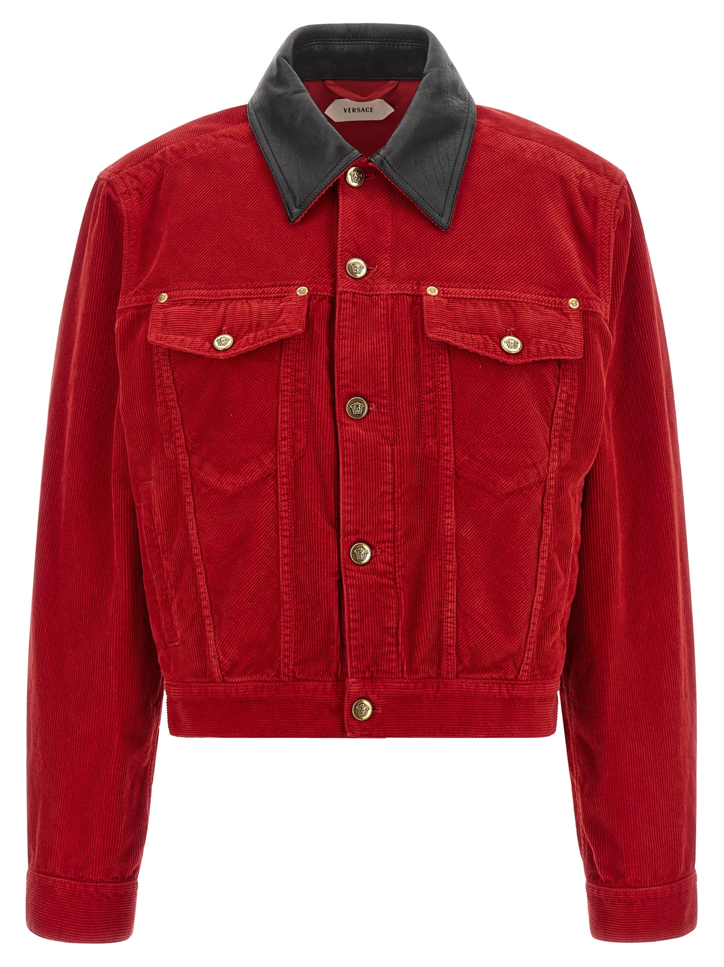 Versace Red Cotton Full-Length Jacket