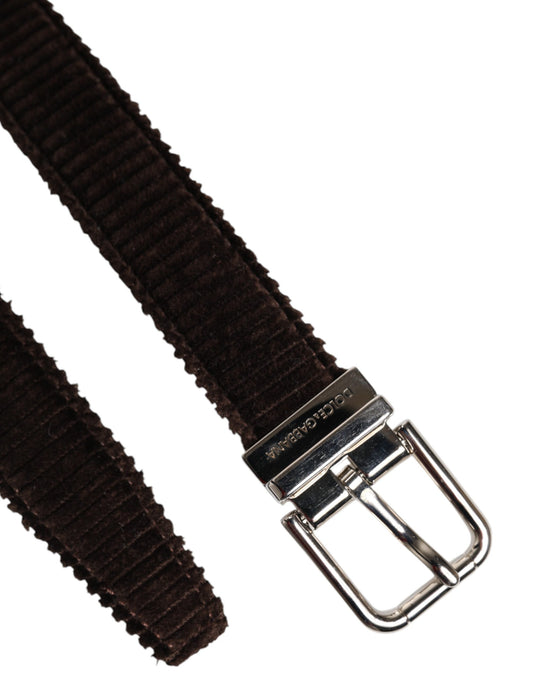 Belt by Dolce & Gabbana for men in calf leather & cotton brown & silver features an distinguished design, perfectly showcasing the sophisticated craftsmanship of this distinguished Calf Leather & Cotton Belt.