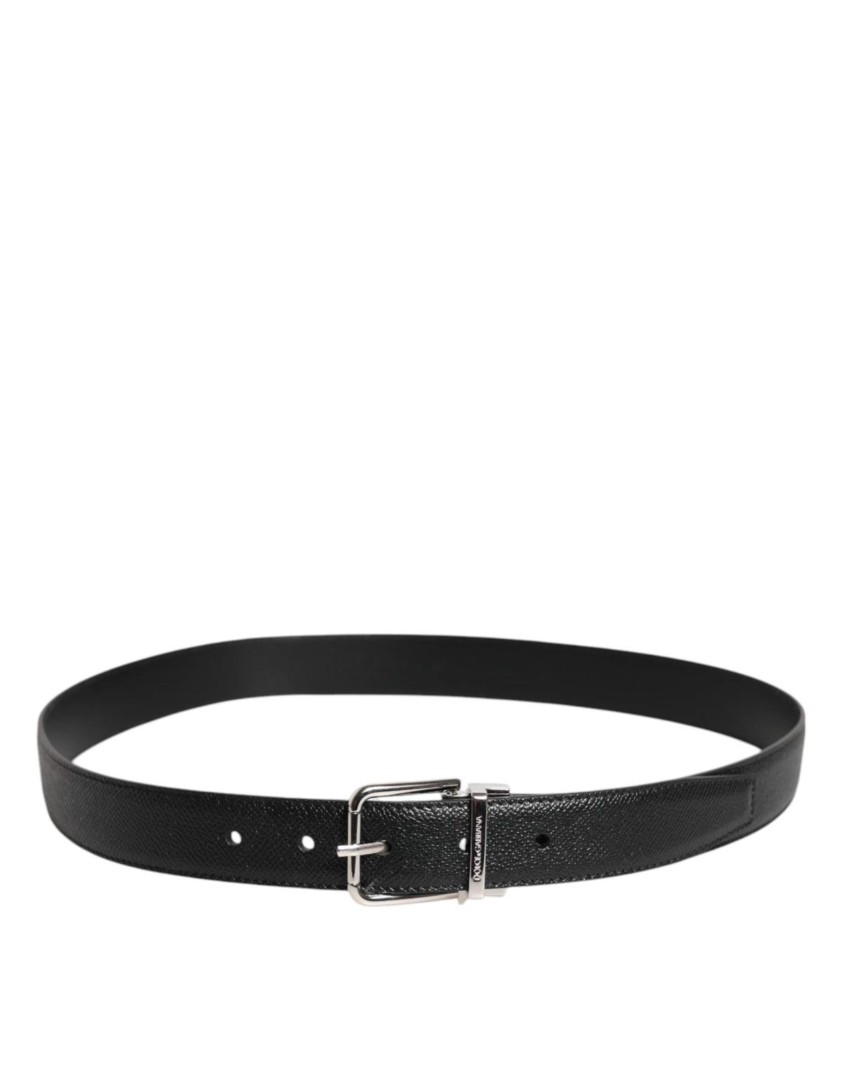 Dolce & Gabbana Calf Leather Belt - Black Silver