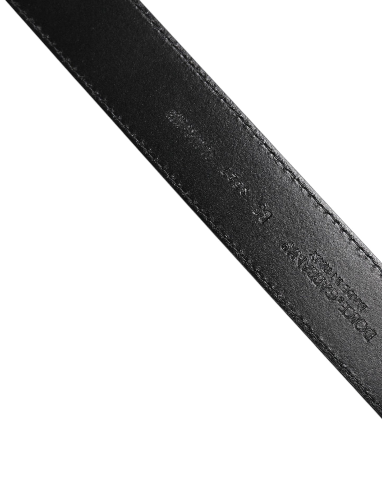 Dolce & Gabbana Black Calf Leather Classic Silver Buckle Belt