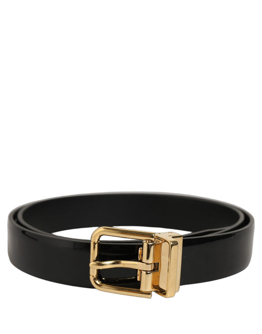 Dolce & Gabbana Leather & Metal Belt - Black Gold