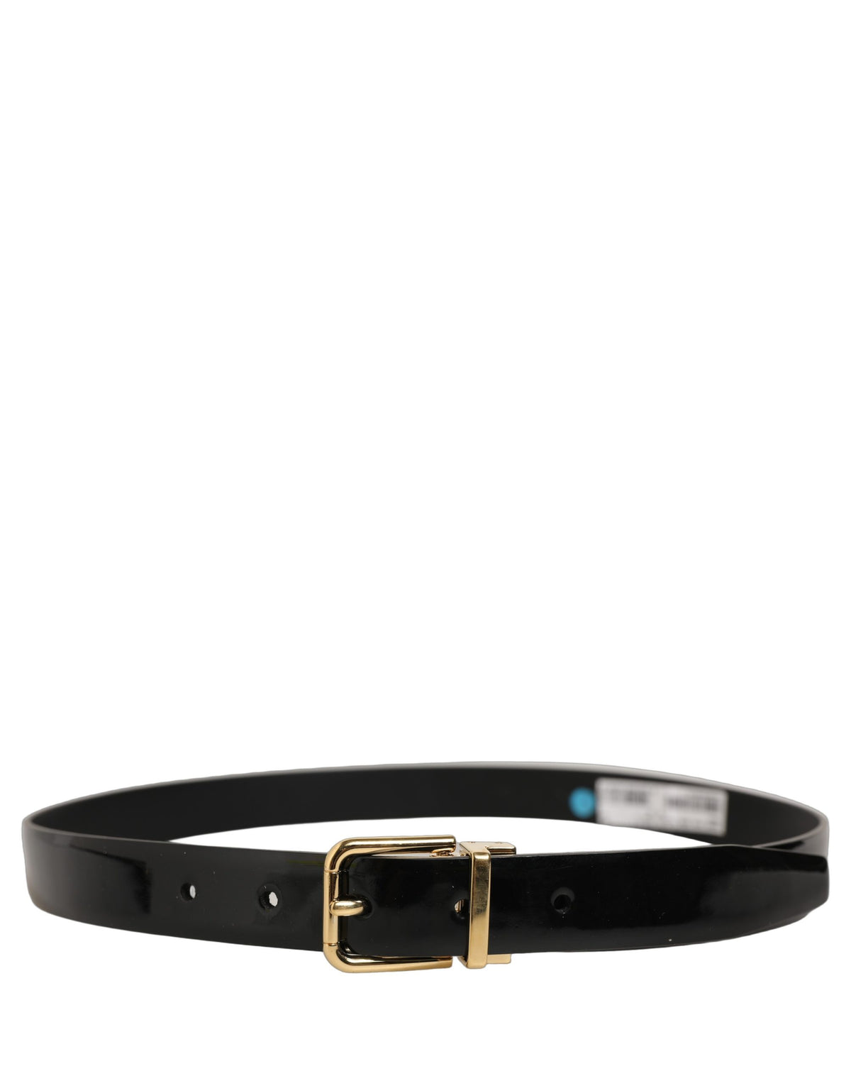 Dolce & Gabbana Black Classic Leather Gold Tone Buckle Belt