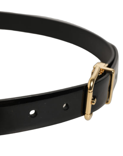 Dolce & Gabbana Leather & Metal Belt - Black Gold