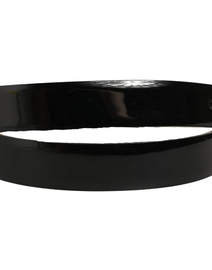 Dolce & Gabbana Black Classic Leather Gold Tone Buckle Belt