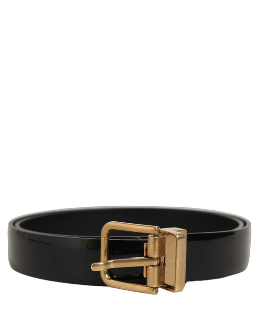 Belt by Dolce & Gabbana for men in leather & metal black & gold presents a artisanal silhouette from the Leather & Metal Belt collection, showcasing an artisanal design and refined craftsmanship for a artisanal look.