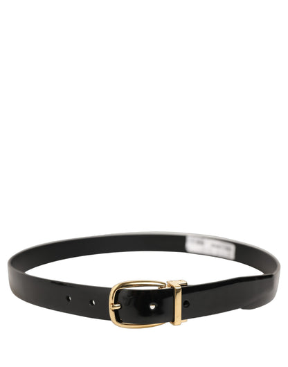 Dolce & Gabbana Leather & Metal Belt - Black Gold