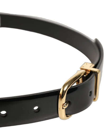 Dolce & Gabbana Leather & Metal Belt - Black Gold