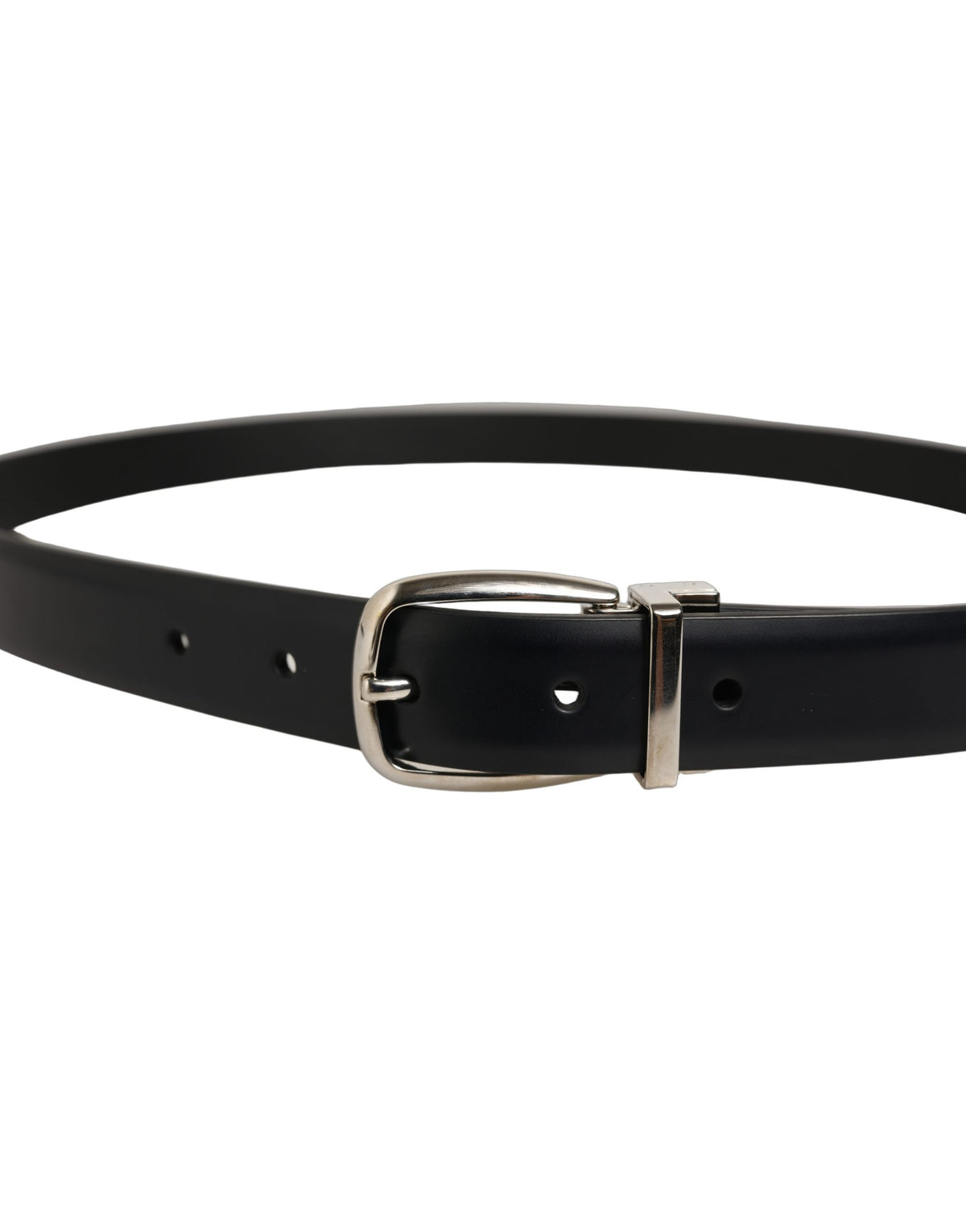 Dolce & Gabbana Calf Leather Belt - Dark Blue Silver