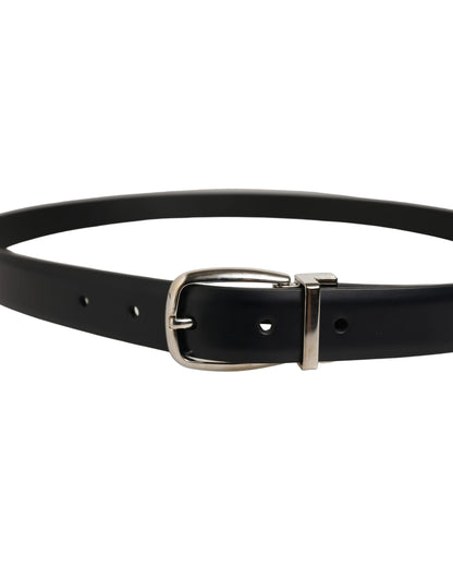 Dolce & Gabbana Calf Leather Belt - Dark Blue Silver