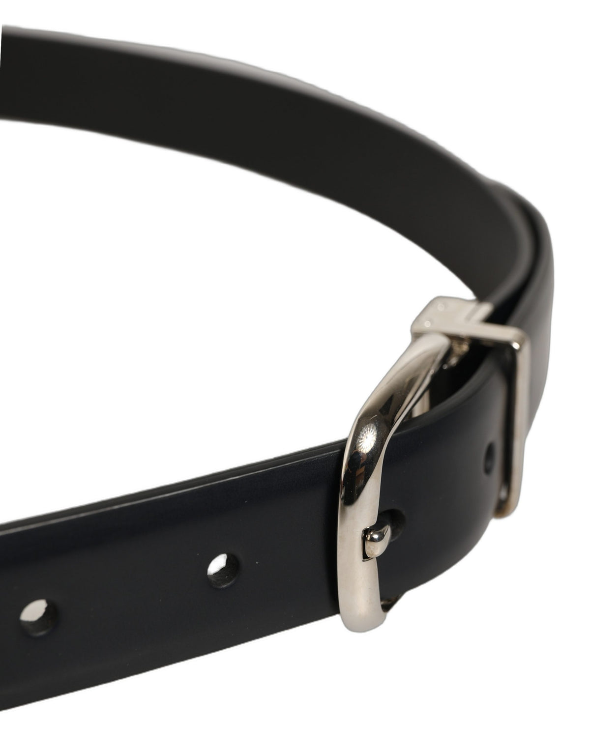 Dolce & Gabbana Calf Leather Belt - Dark Blue Silver