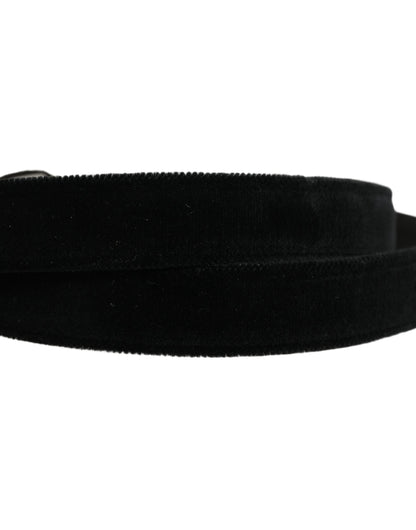 Dolce & Gabbana Black Cotton Metal Buckle Classic Men Belt