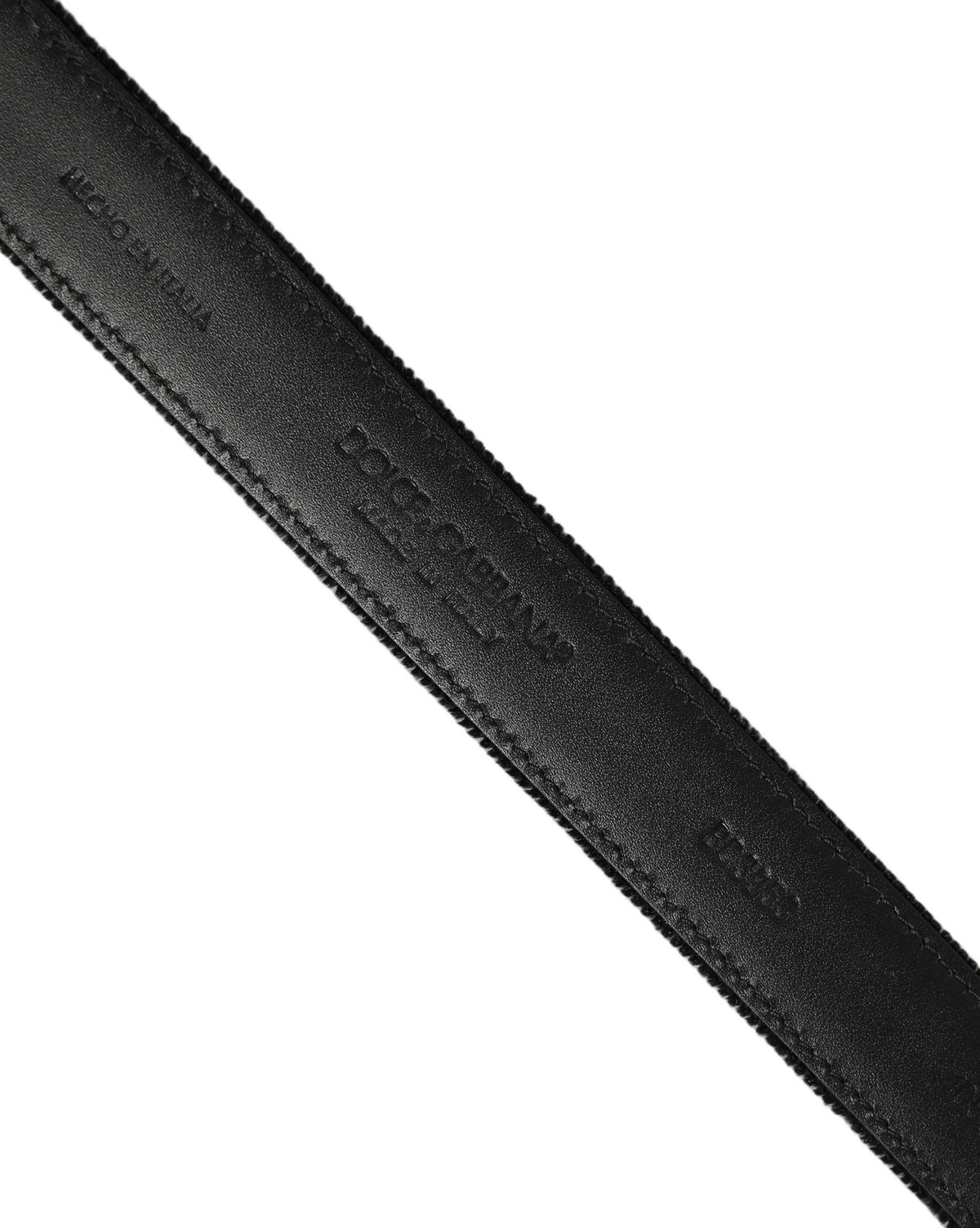 Dolce & Gabbana Calf Leather & Cotton Belt - Black Silver
