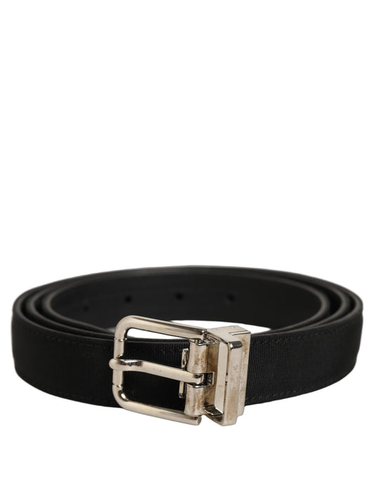 Belt by Dolce & Gabbana for men in leather & metal black & silver features an artisanal silhouette, showcasing the artisanal craftsmanship of the Leather & Metal Belt collection for a artisanal finish.