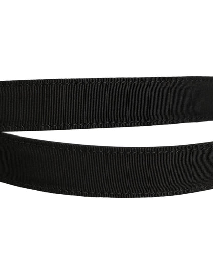Dolce & Gabbana Black Classic Leather Silver Tone Buckle Belt