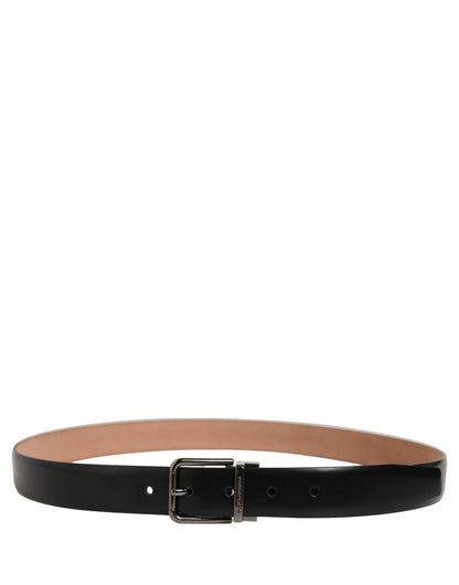 Dolce & Gabbana Calf Leather Belt - Black Silver