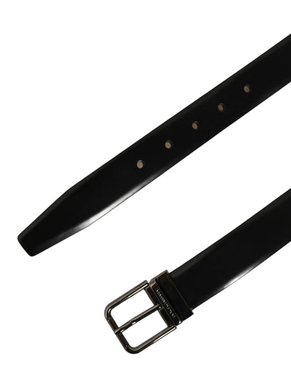 Dolce & Gabbana Calf Leather Belt - Black Silver