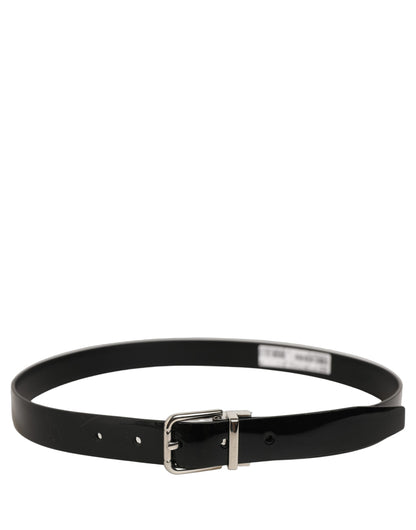 Dolce & Gabbana Leather & Metal Belt - Black Silver