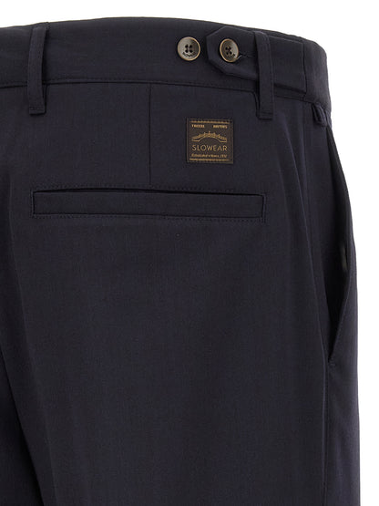 Incotex Blue Polyester Dress Pants