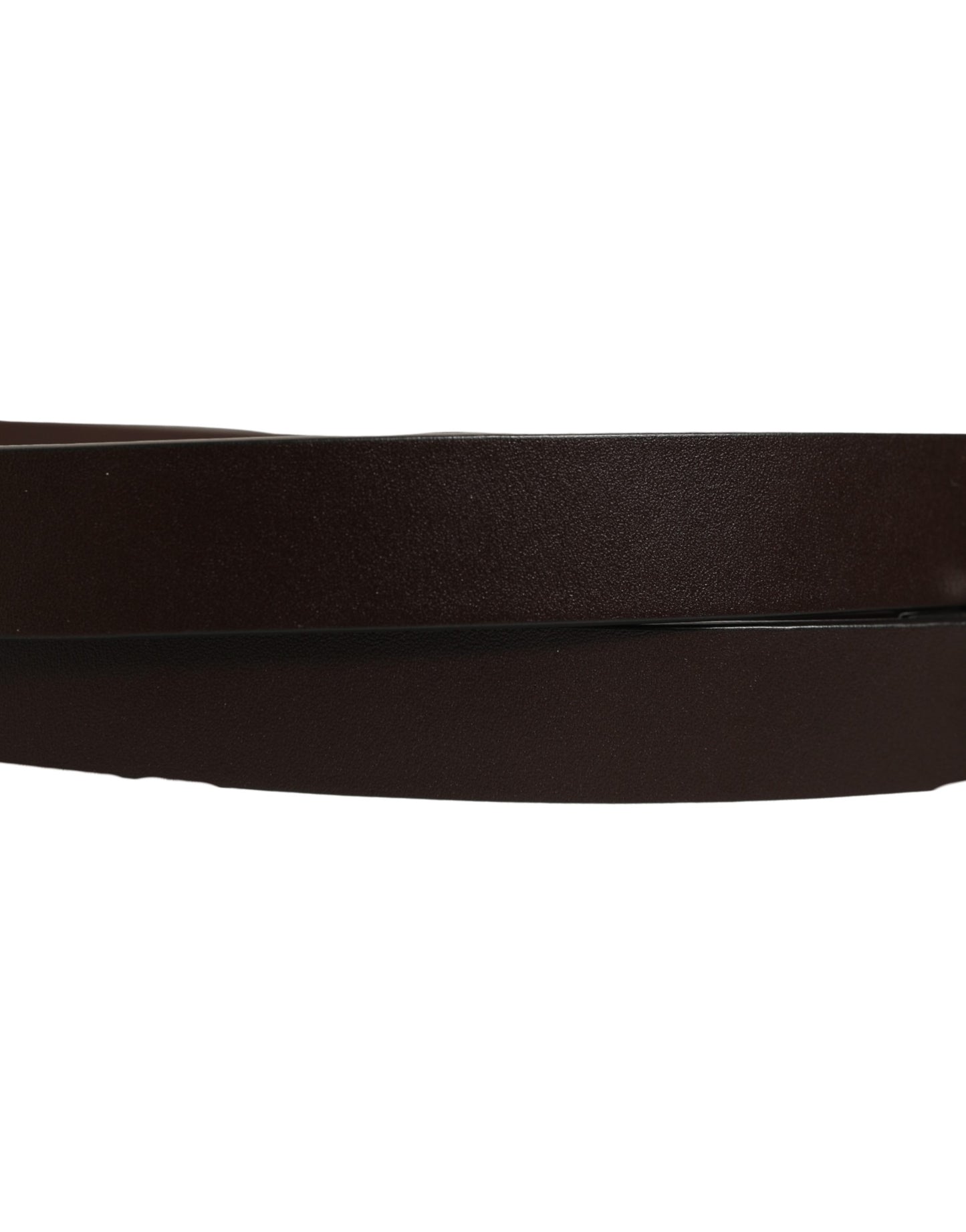 Dolce & Gabbana Brown Leather Double Wrap Metal Buckle Belt