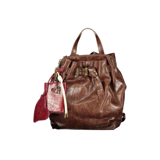 Mini Backpack by Desigual for women in polyurethane brown features a utilitarian chic Luena Polyurethane Mini Backpack design with a secure , ample built-in-compartments, external-pockets, cardholder & coin-purse, and versatile backpack-strap, adjustable-strap & handle for a utilitarian chic finish.