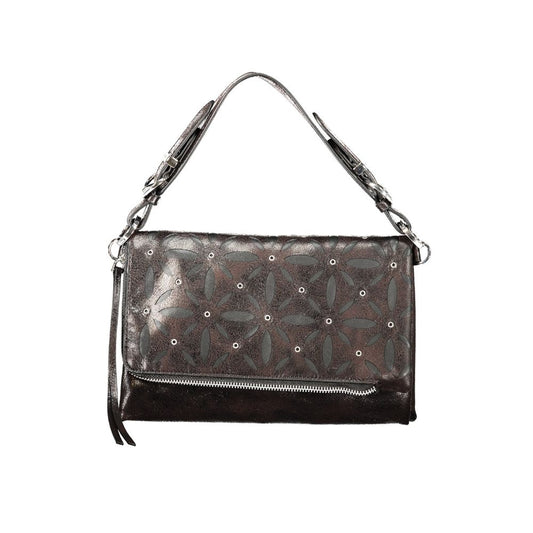 This Handbag by Desigual for women in polyurethane and black presents a sculptural silhouette featuring a secure zipper, ample external-pockets & cardholder, and versatile adjustable-strap, detachable-strap & handle for a sculptural finish.