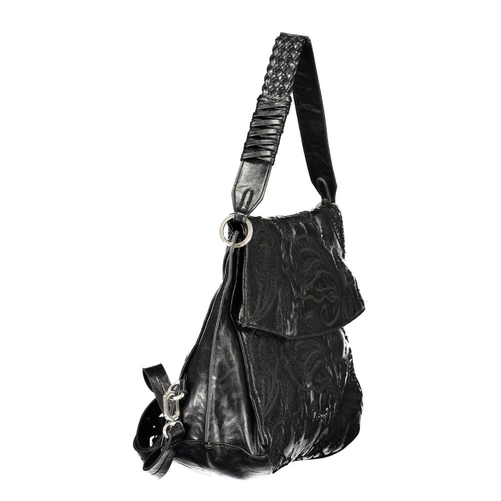 Backpack Handbag by Desigual for women in polyethylene black features a contemporary silhouette, showcasing a secure zipper & magnetic, ample external-pockets & internal-pockets, and contemporary backpack-strap, adjustable-strap & handle for a sophisticated look.
