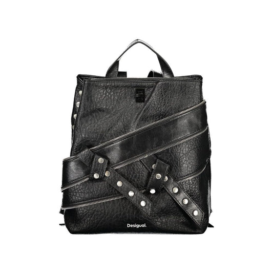 Mini Backpack by Desigual for women in polyethylene black presents a versatile Polyethylene Mini Backpack design, showcasing a secure snap & zipper with ample built-in-compartments, external-pockets, internal-pockets & cardholder and versatile backpack-strap, adjustable-strap & handle for a versatile finish.